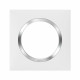 Plaque carrée dooxie 1 poste finition blanc avec bague effet chrome