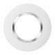 Plaque ronde dooxie 1 poste finition blanc avec bague effet chrome