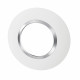 Plaque ronde dooxie 1 poste finition blanc avec bague effet chrome