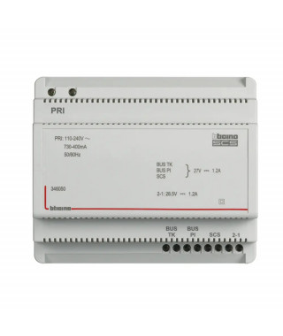 Alimentation et adaptateur vidéo pour portier 110V à 240V 27V: 1,2A - 8 modules