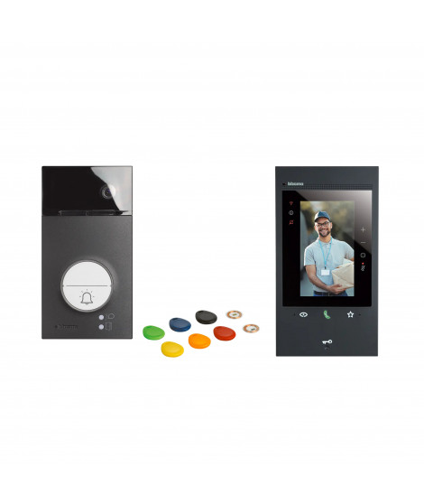 Kit portier connecté Classe 300EOS with Netatmo noir 5" platine Linea 3000 noire