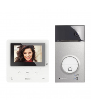 Kit Classe 100 évolué vidéo couleur finition blanc avec platine Linea3000 gris