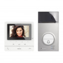 Kit Classe 100 évolué vidéo couleur finition blanc avec platine Linea3000 gris
