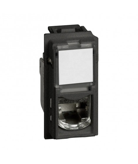 Prise RJ45 cat.6 FTP Living Now 1 module - noir