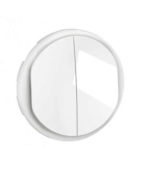 Enjoliveur double poussoir NO+NF lumineux Céliane - Blanc