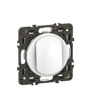 Poussoir inverseur Céliane contact NO+NF 6A - prémonté Blanc
