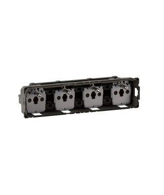 Prise 4x2P+T compacte Céliane précâblée - connexion à bornes automatiques