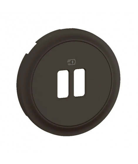 Enjoliveur prise chargeur simple ou double USB Céliane - Noir