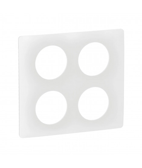 Plaque de finition Céliane 2x2 postes - Blanc Emaillé