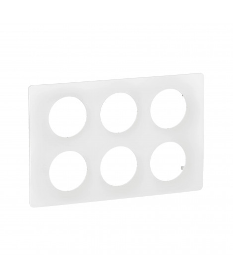 Plaque de finition Céliane 2x3 postes - Blanc Emaillé