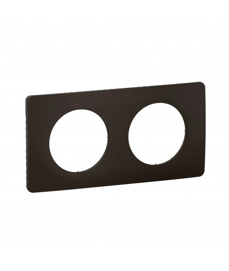 Plaque de finition Céliane 2 postes - Noir Mat
