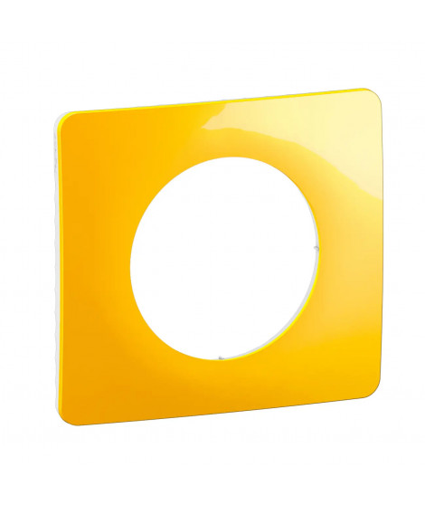 Plaque de finition Céliane 1 poste - Jaune Safran