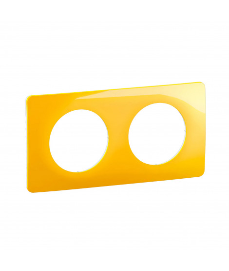 Plaque de finition Céliane 2 postes - Jaune Safran