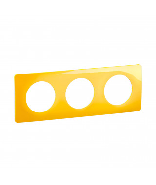 Plaque de finition Céliane 3 postes - finition Jaune Safran