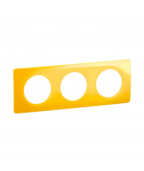 Plaque de finition Céliane 3 postes - finition Jaune Safran