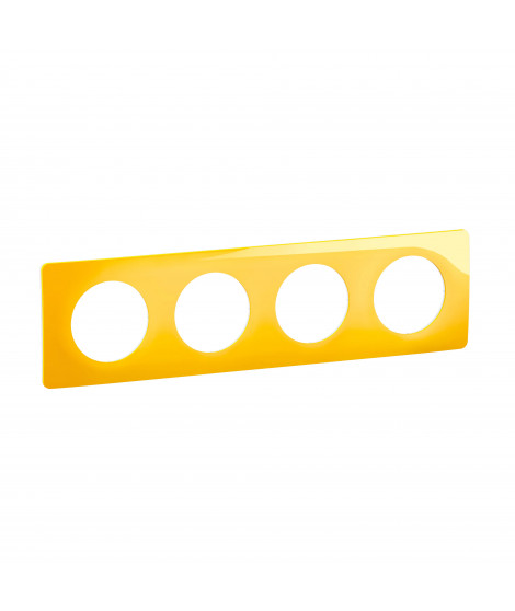 Plaque de finition Céliane 4 postes - Jaune Safran