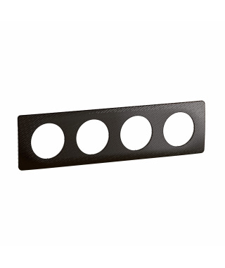 Plaque de finition Céliane 4 postes - Noir Météore