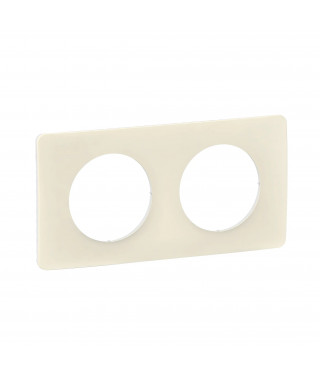 Plaque de finition Céliane 2 postes - Blanc Amande