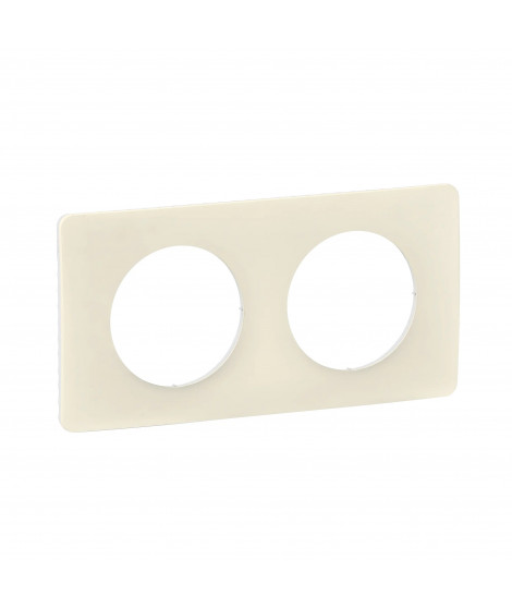 Plaque de finition Céliane 2 postes - Blanc Amande