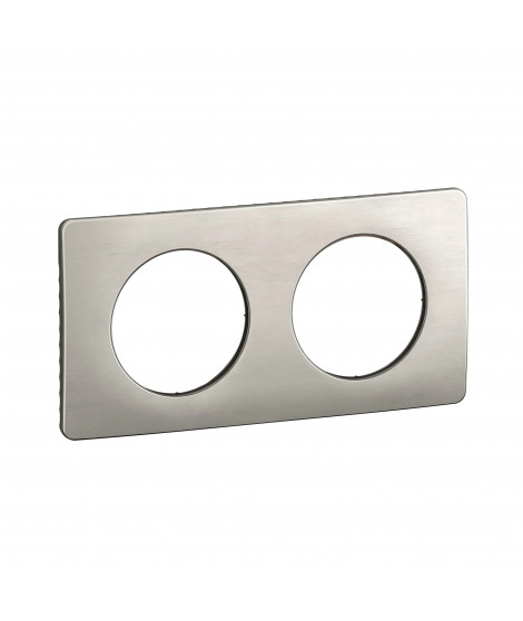 Plaque de finition Céliane 2 postes - Alu Satiné