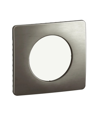 Plaque de finition Céliane 1 poste - Acier Satiné