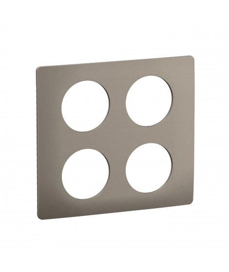 Plaque de finition Céliane 2x2 postes - Acier Satiné