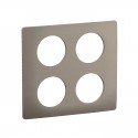 Plaque de finition Céliane 2x2 postes - Acier Satiné