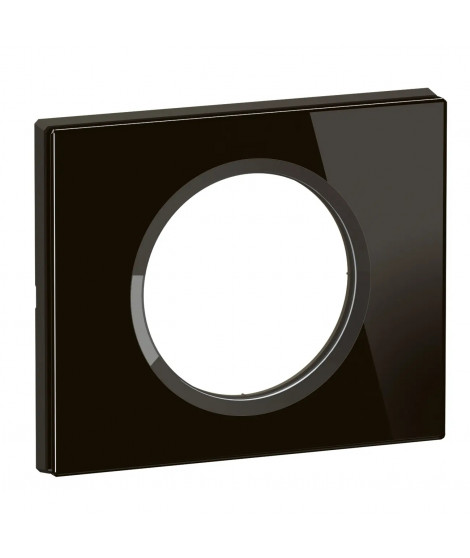 Plaque de finition Céliane 1 poste - Verre Onyx Noir