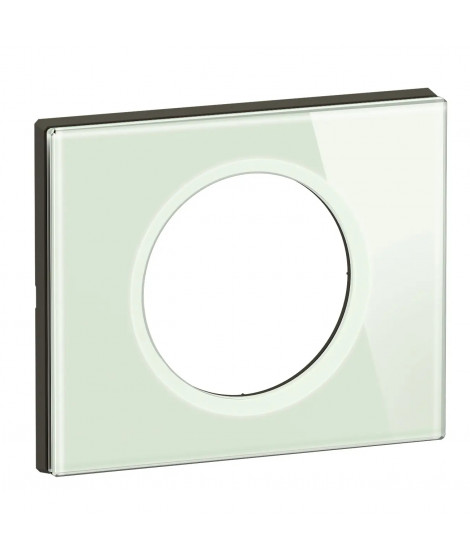 Plaque de finition Céliane 1 poste - Verre Opale Blanc