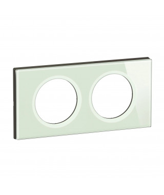 Plaque de finition Céliane 2 postes - Verre Opale Blanc