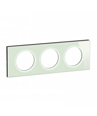 Plaque de finition Céliane 3 postes - Verre Opale Blanc