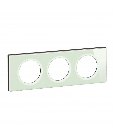 Plaque de finition Céliane 3 postes - Verre Opale Blanc