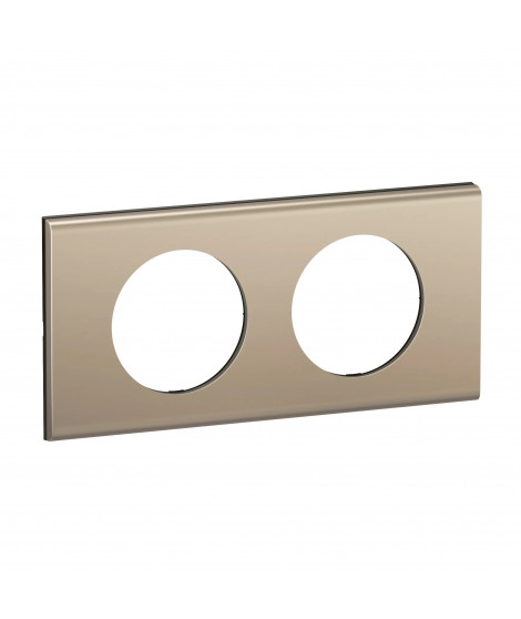 Plaque de finition Céliane 2 postes - Nickel Satiné