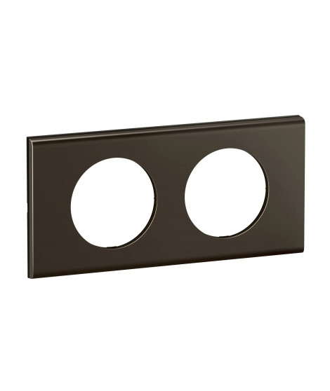 Plaque de finition Céliane 2 postes - Nickel Sombre Satiné