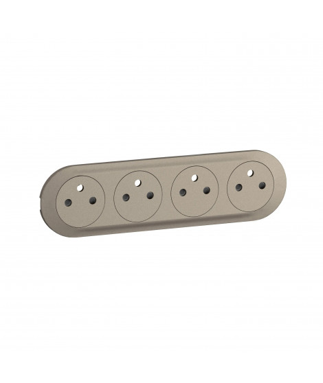 Enjoliveur prise précâblée 4x2P+T compacte Surface Céliane - Titanium