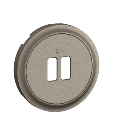 Enjoliveur prise chargeur simple ou double USB Céliane - Titanium
