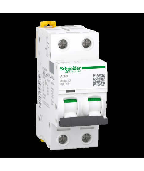 Acti9 iC60N - Disjoncteur - 2P - 4A - Courbe C - 400Vca - 6000A/50kA
