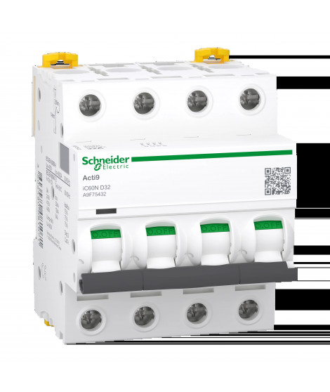 Acti9 iC60N - Disjoncteur - 4P - 32A - Courbe D - 400Vca - 6000A/10kA
