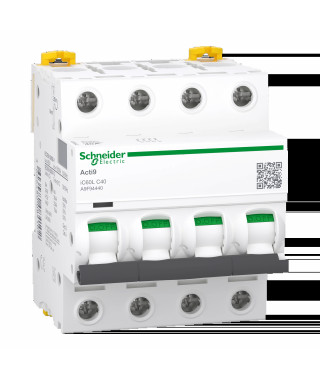 Acti9 iC60L - Disjoncteur - 4P - 40A - Courbe C - 400Vac - 15000A/20kA