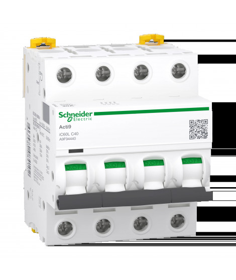 Acti9 iC60L - Disjoncteur - 4P - 40A - Courbe C - 400Vac - 15000A/20kA