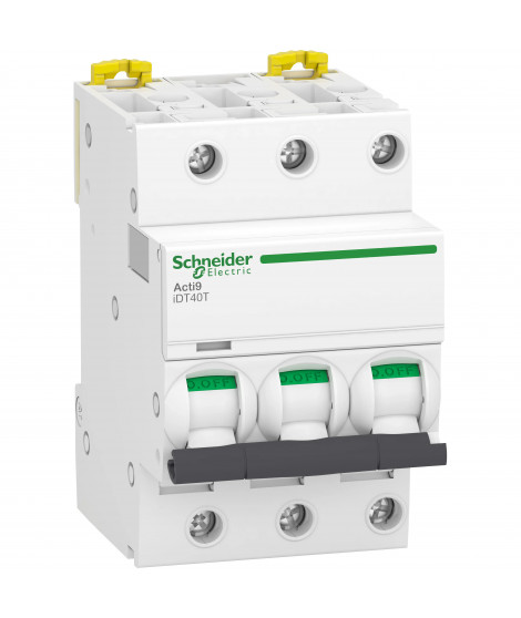 Acti9 iDT40T - Disjoncteur modulaire - 3P - 10A - Courbe C - 4500A/6kA