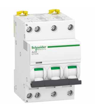 Acti9 iDT40K - Disjoncteur modulaire - 3P+N - 40A - Courbe C - 4500A/4,5kA