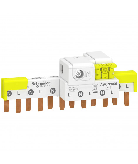 Acti9 iDT40 - Peigne horiz. avec connecteur - 1P+N - 6 modules de 18mm - 63A