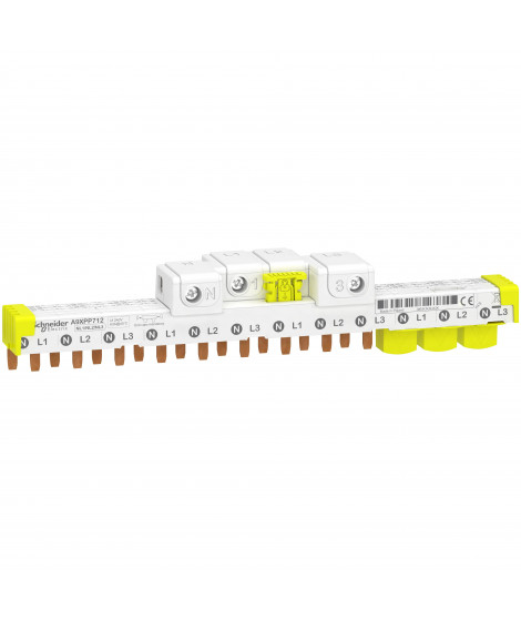 Acti9 iDT40 - Peigne horiz. avec connecteur - 3P+N - 12 modules de 18mm - 63A