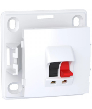 ALREA - PRISE HAUT-PARLEUR 1 SORTIE - BLANC RAL9003 - 2 BORNES A RESSORTS