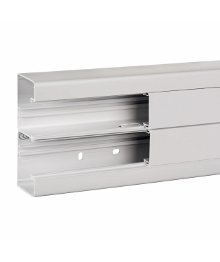 OptiLine 45 - goulotte PVC 2 compartiments 140x55x2000mm - au mètre linéaire