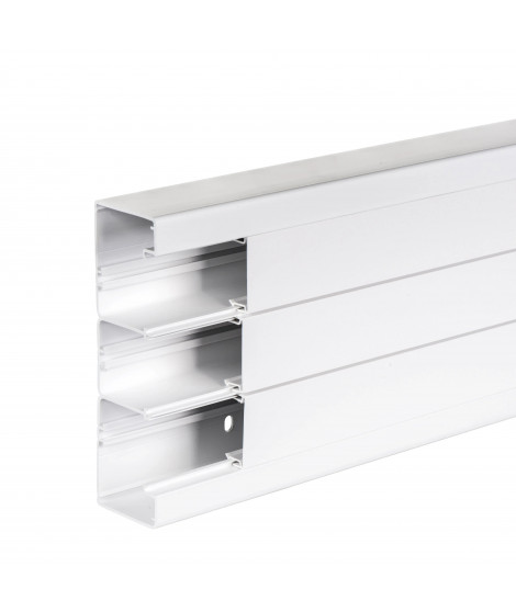 OptiLine 45 - goulotte PVC 3 compartiments 185x55x2000mm - au mètre linéaire