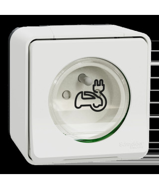 Mureva Styl - Prise courant 2P+T renforcée pour VE - IP55 IK08 - saillie - blanc