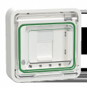 Mureva Styl - Prise RJ45 cat 6A blindé STP FTP - composable - IP55 IK07 - blanc