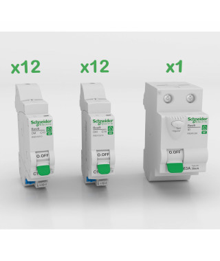 Resi9 - Probox XE - 12x10A + 12x16A + 1xID AC 63A